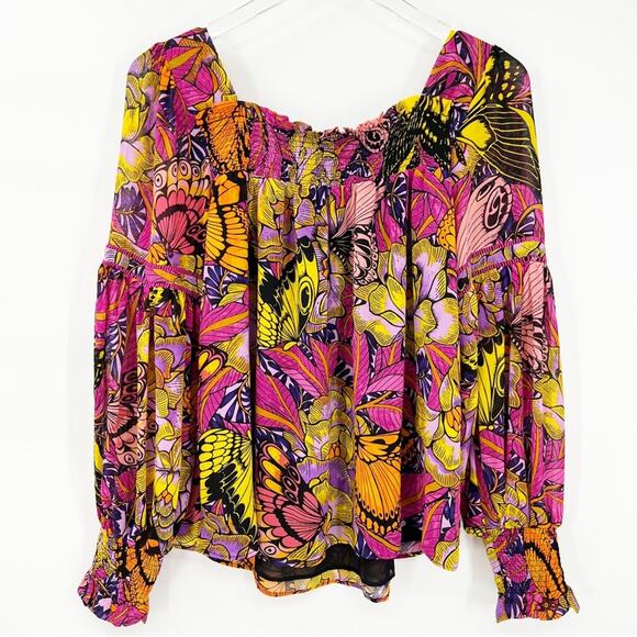 NEW Anthropologie x Alexandra Farmer Puff Sleeve Butterfly Blouse S - Picture 3 of 8